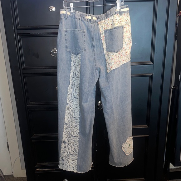 POL Lg Blue Denim Pants with Drawstring - Picture 3 of 7